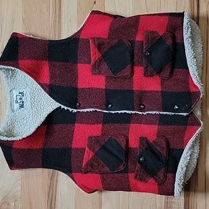 Vintage Woolrich buffalo plaid wool vest.